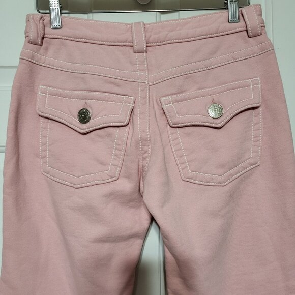 Project G Pink Cotton Button Flap Back Pocket Flare Pants - Picture 3 of 11